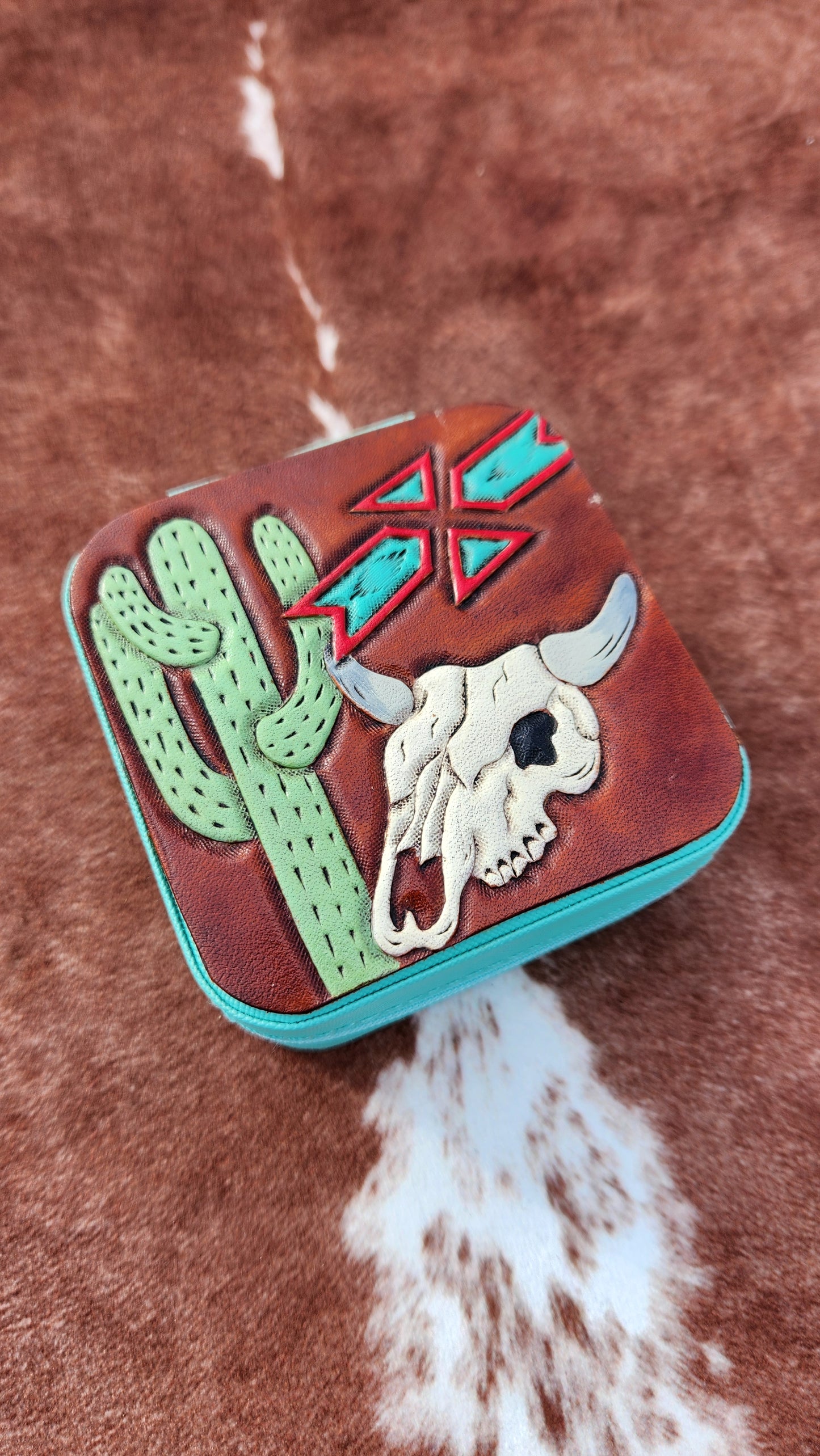 Cactus Skull Travel Size Jewelry Case