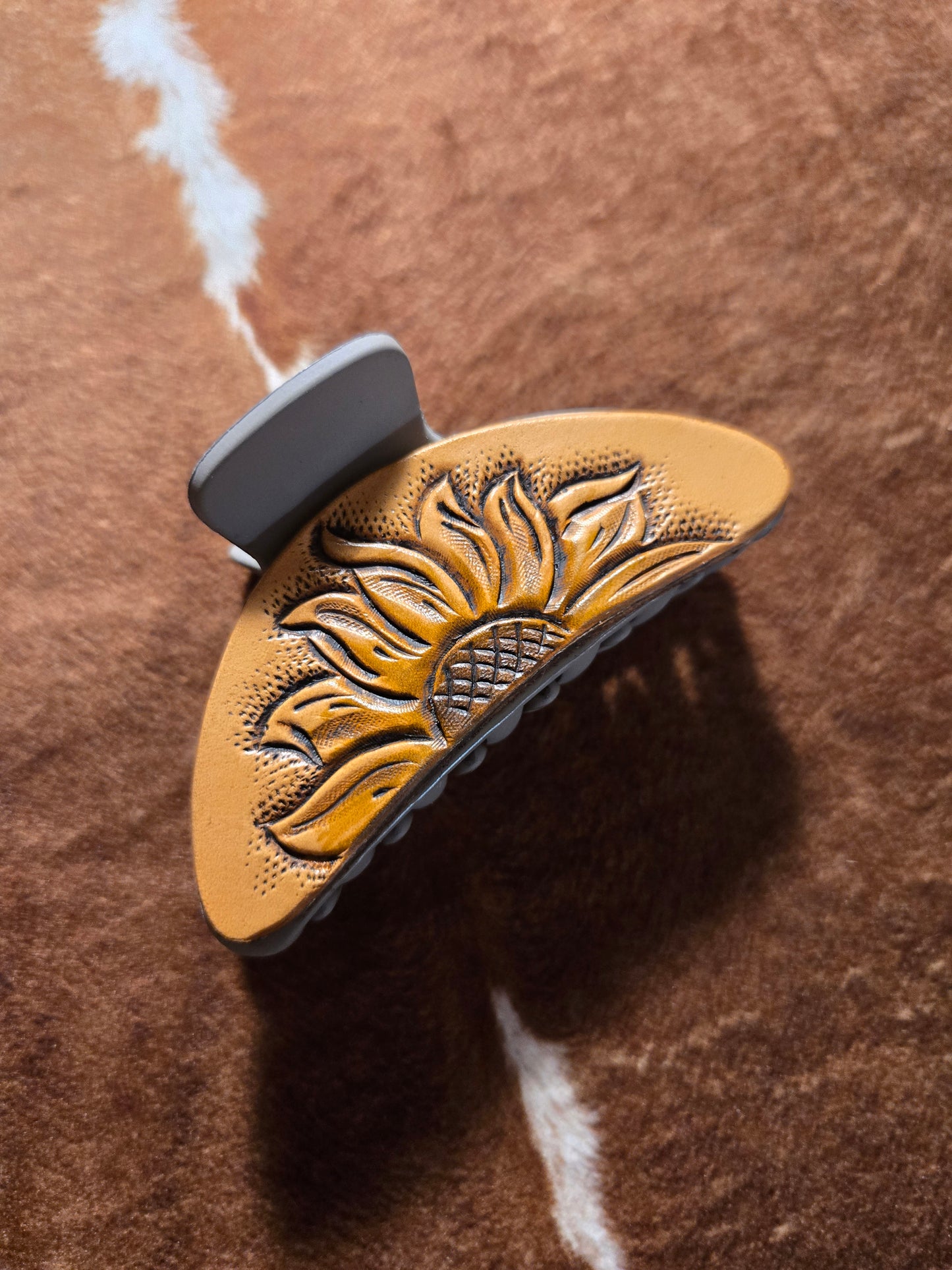 Round Sunflower Hair Clip