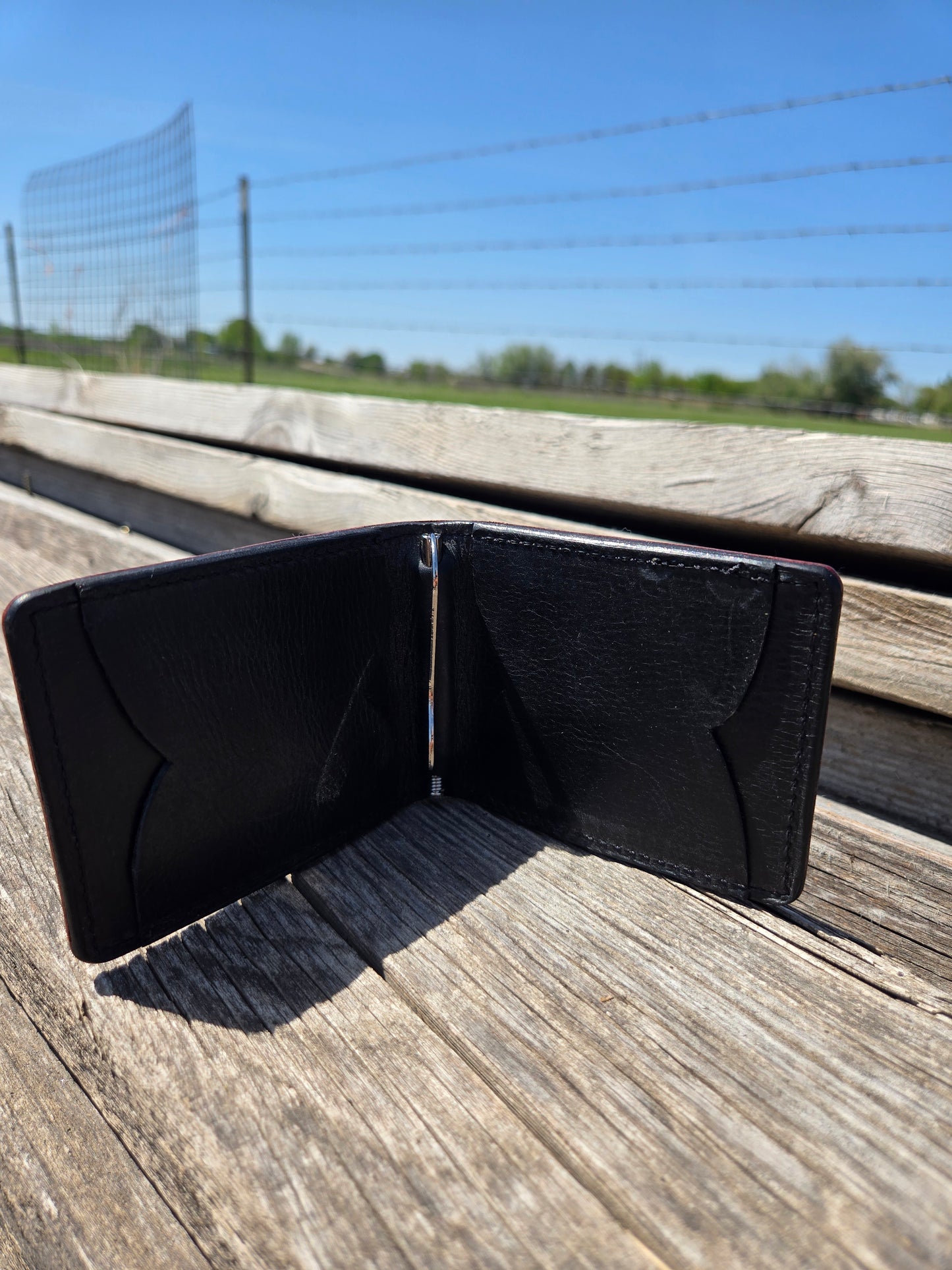 Burgundy Basket Money Clip Wallet