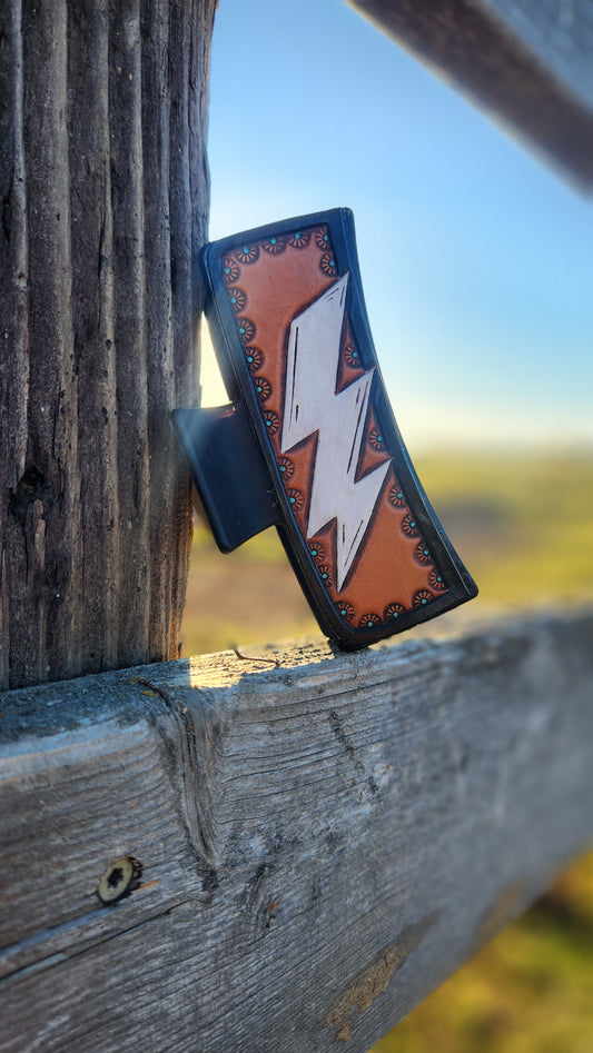 Large White Lightning Hair Clip