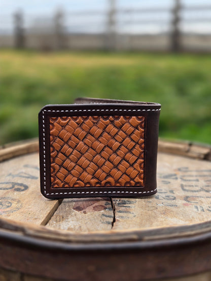 Basket Weave Money Clip Wallet