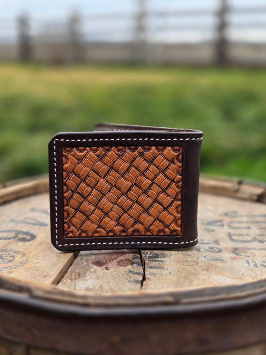Basket Weave Money Clip Wallet