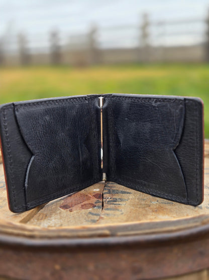 Burgundy Basket Money Clip Wallet