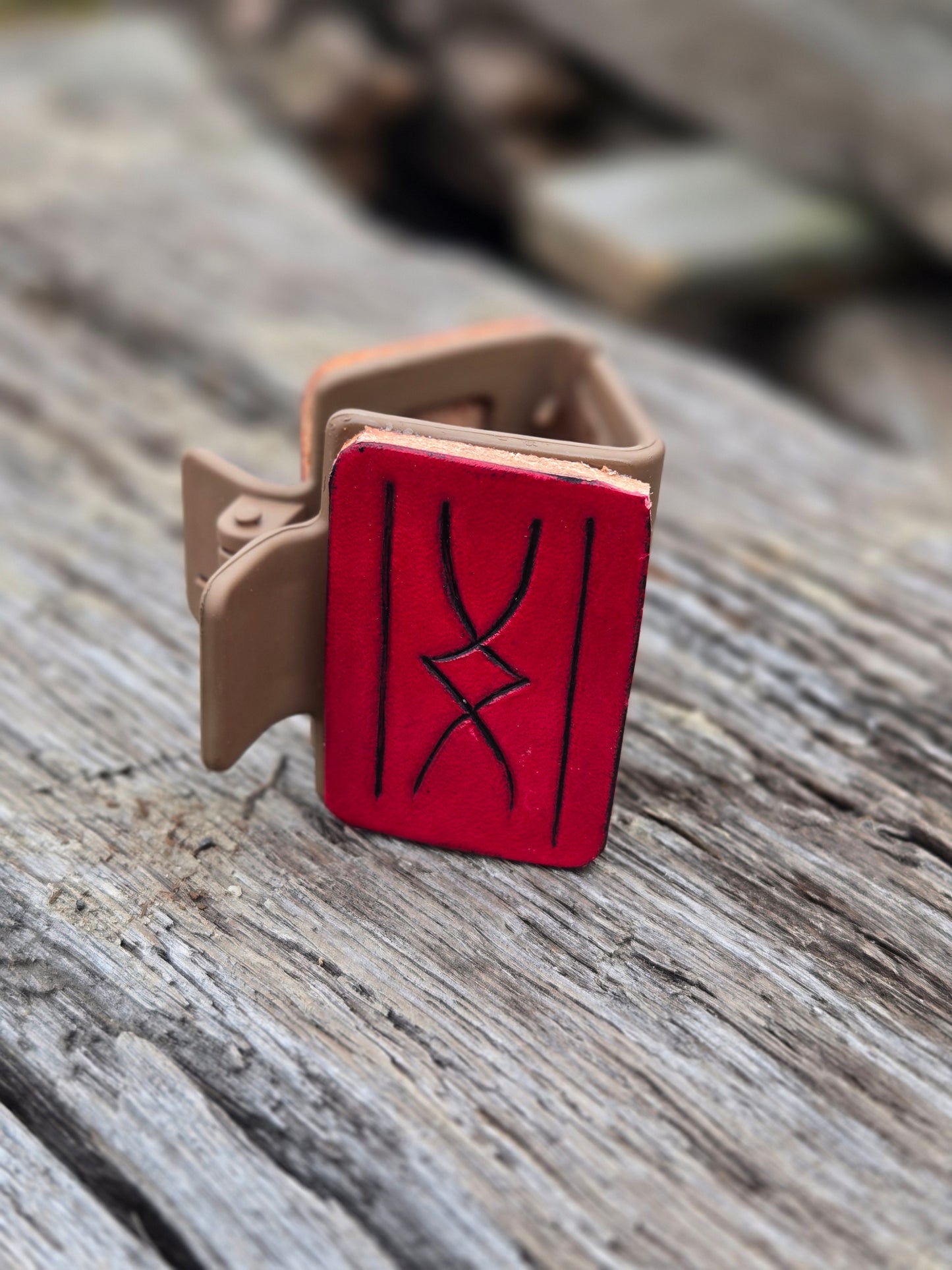 Small Tooled Leather Hair Clips