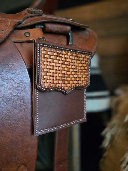 Two Tone Basket Weave Saddle Phone Case