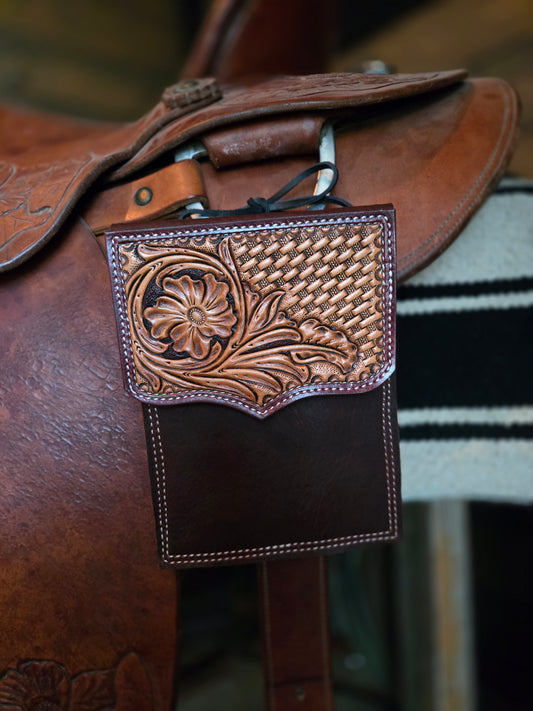 Floral and Basket Stamp Saddle Phone Case