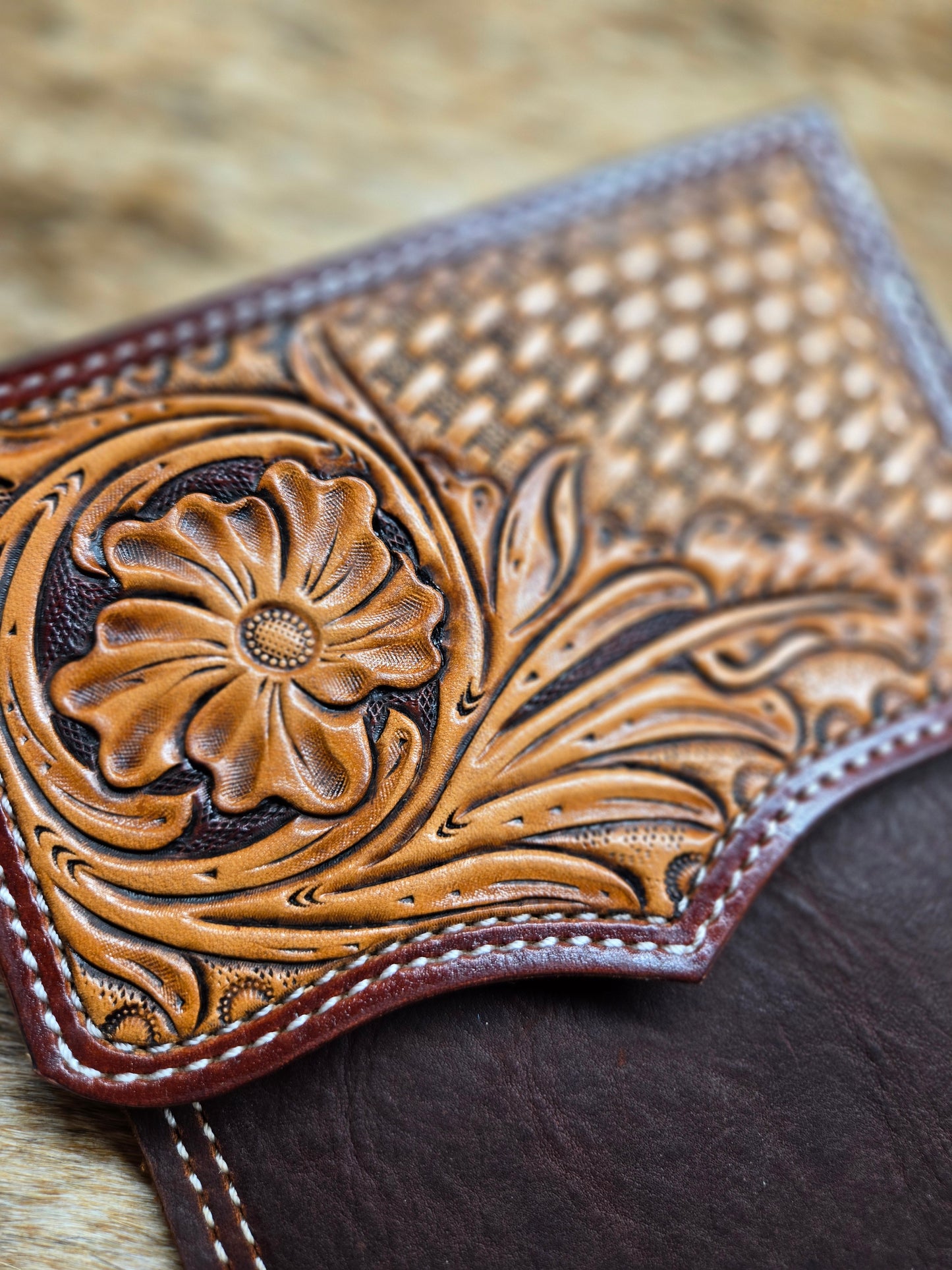 Floral and Basket Stamp Saddle Phone Case