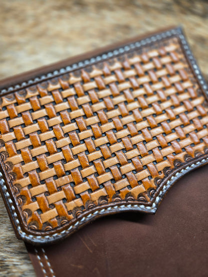 Two Tone Basket Weave Saddle Phone Case