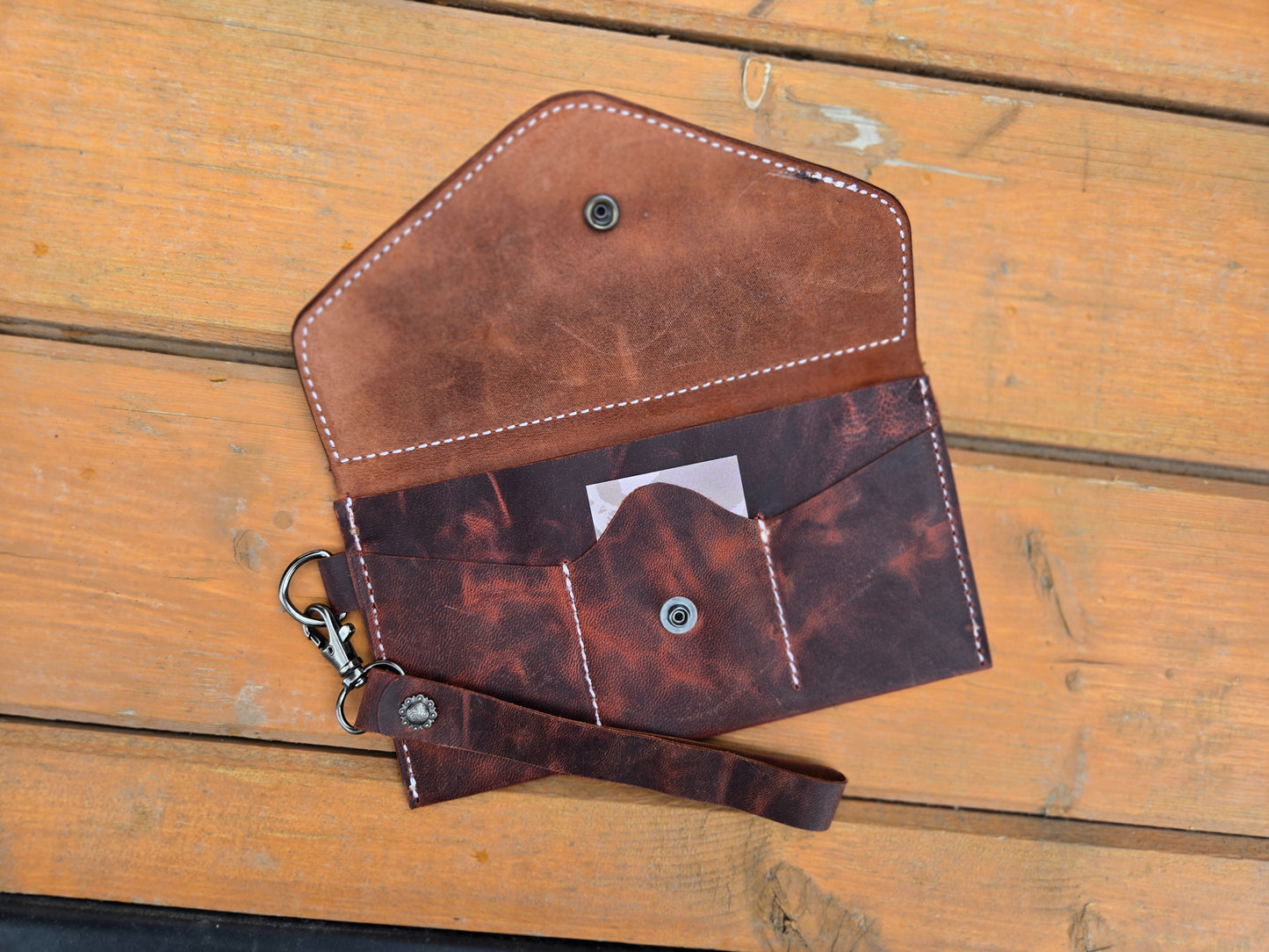 Brown Floral Clutch Wallet
