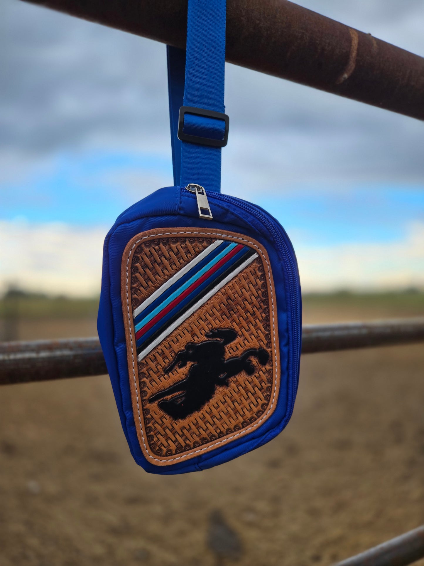 Blue Retro Rodeo Fanny Pack