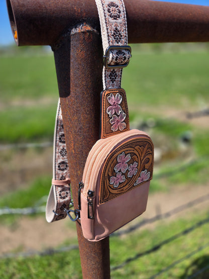 Pink Dogwood Flower Sling Bag