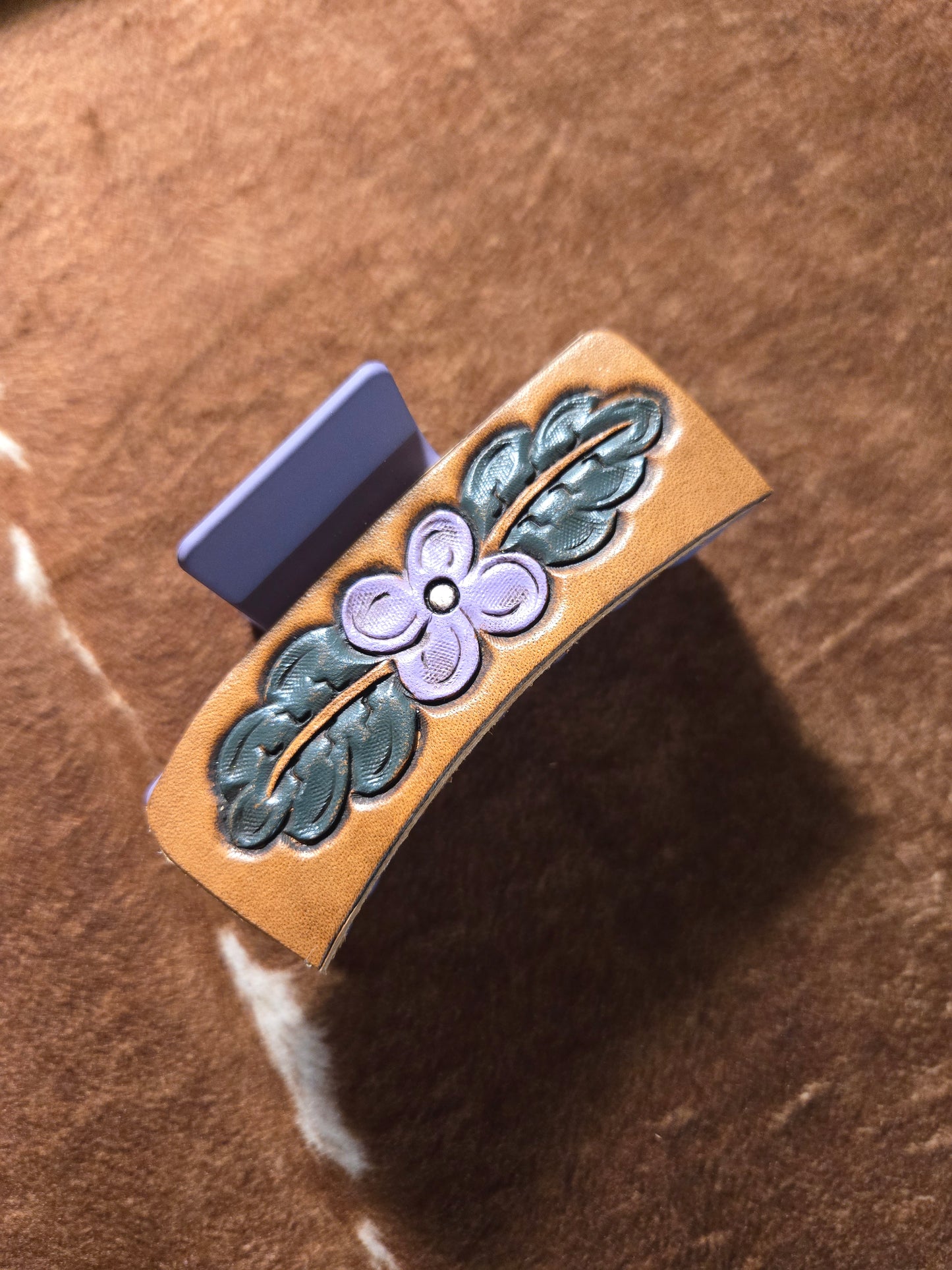 Medium Purple Flower Hair Clip