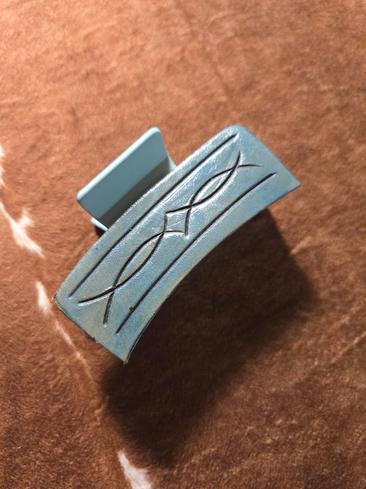 Medium Turquoise Boot Stitch Hair Clip
