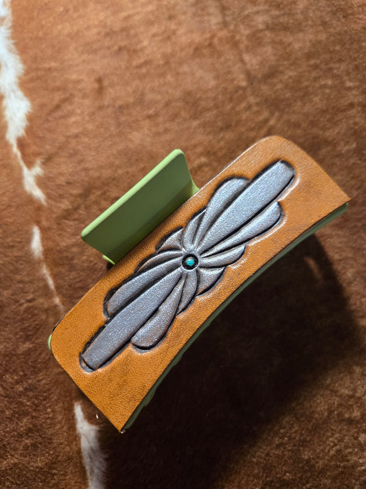 Light Green Concho Hair Clip