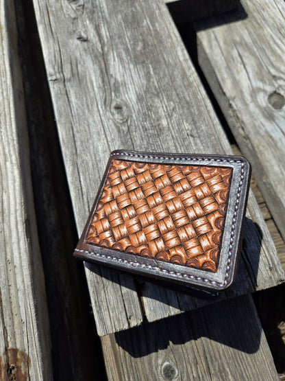Basket Weave Money Clip Wallet