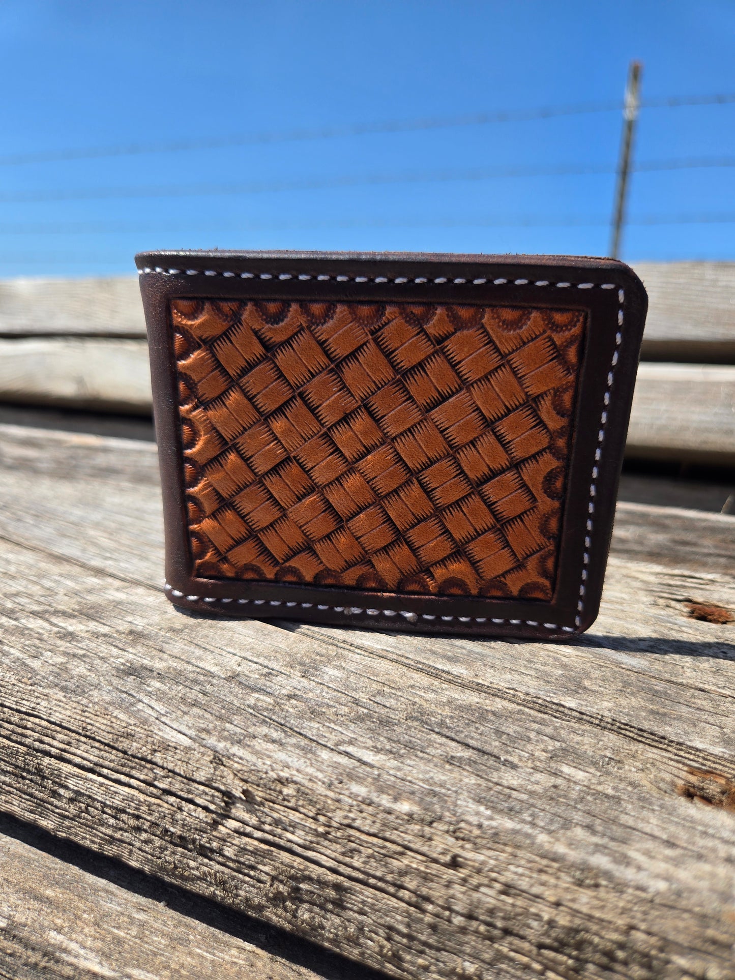 Basket Weave Money Clip Wallet