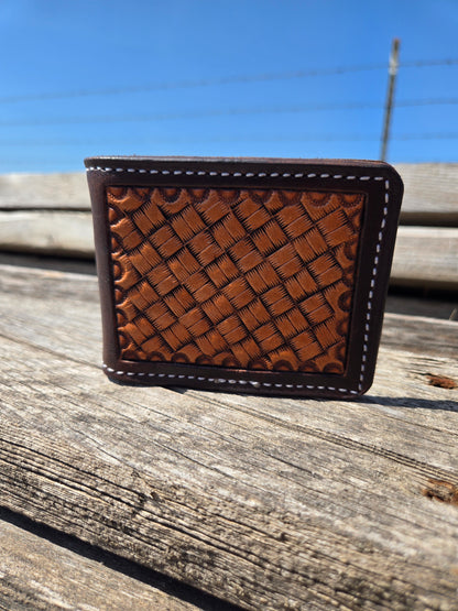 Basket Weave Money Clip Wallet