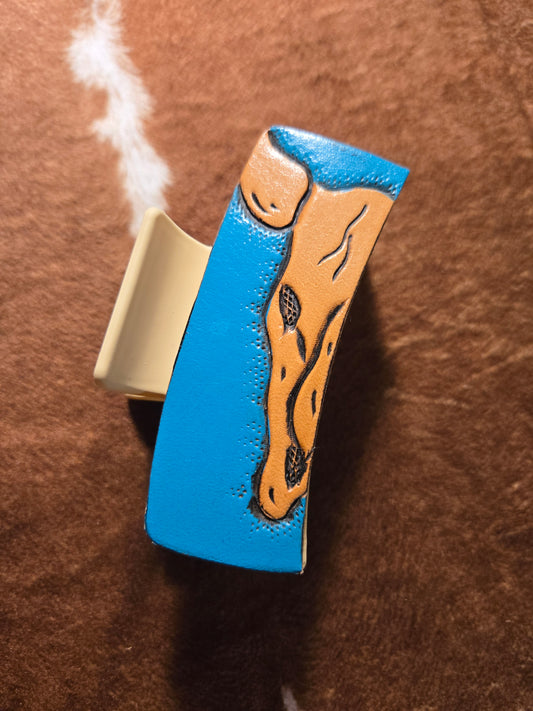 Medium Turquoise Skull Hair Clip